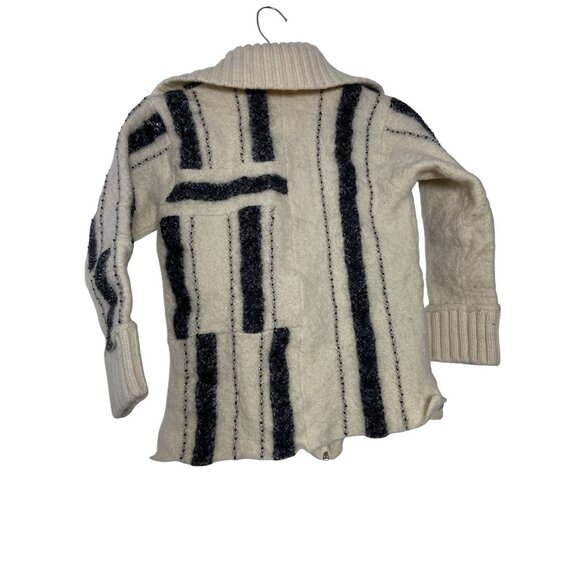 Susan Bristol 100% Wool Blend Hand Embroidered Sequin Zip-Up Cardigan Sweater Gi - Picture 2 of 10